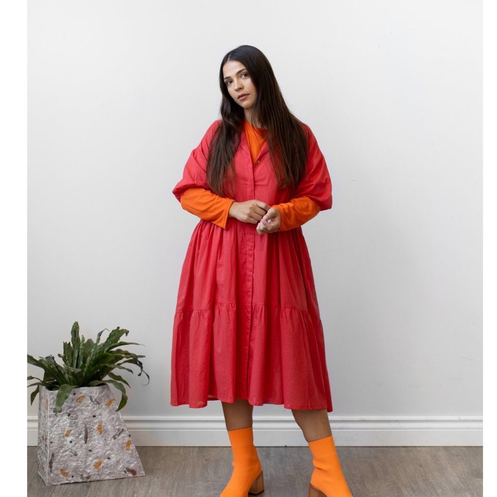 Maggie Jayne Red Babydoll Dress - Picture 2 of 6